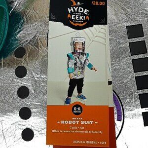 Target Hyde & Eek Kids Infant Costume 0-6 Months Robot Suit Tunic Hat Halloween